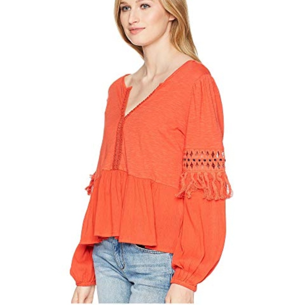 SOLD Perfect Fall Cutout Peasant Lucy Brand Blouse - Picture 6 of 8